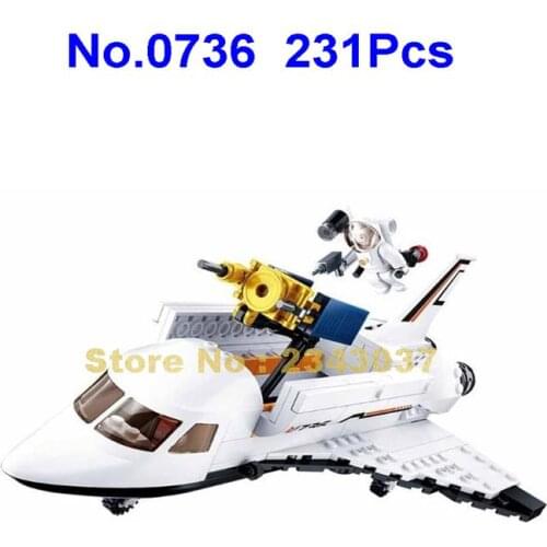 0736 231pcs Space Aviation Explore Spacecraft Spaceship Space Shuttle Building Blocks Toy