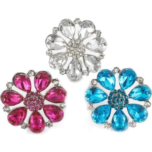 10PCS/Lot Mixed Rhinestone Flower Snaps Jewelry Fit 18-20mm Snaps Buttons Fit Snaps Bracelets Snaps Jewelry For Women