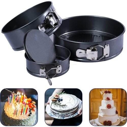 16set(3pcs/set) Springform Pan set 4" 7" 9" Nonstick Leakproof Round Cake Pan Premium Detachable Bakeware Cheesecake Baking Pan