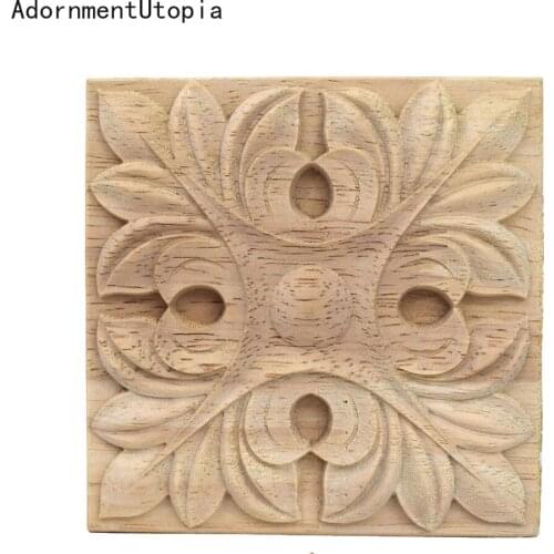 2PCS 8CM 10CM Unpainted Wood Color Decal Applique Furniture Square Box Shavings Home Decoration Accessories Craft Miniature