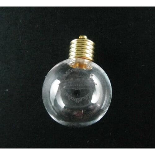 25mm round glass blub wish vial pendant globe charm with gold color loop DIY glass dome jewelry supplies 1850219