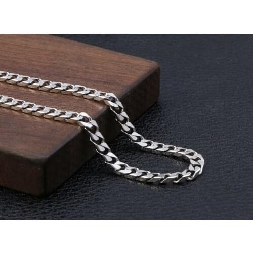5.5mm Real Solid 925 Sterling Silver Necklace Chain Men Women S4691