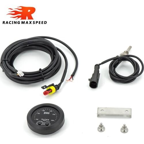 52MM Auto DC 12v Water Temperature Ultra-thin Gauge With 1/8 Npt Sensor Car Digital Meter Red Display Temp 0-300F(-17~187C)