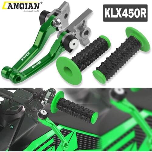 Motorcycle CNC Aluminum Dirt Bike Brake Clutch Levers Rubber Handle Bar For Kawasaki KLX 450R KLX450R 2008-2014 2015 Accessories