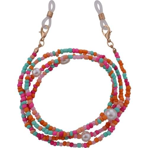2021 Multicolor Beads Face Mask Chain Holder Women Sunglasses Eyeglasses Lanyards Hanging Neck Strap Chain Necklace Accessories
