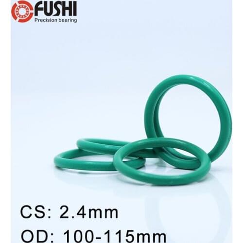 CS2.4mm FKM Rubber O RING OD 100/105/110/115*2.4 mm 20PCS O-Ring Fluorine Gasket Oil seal Green ORing