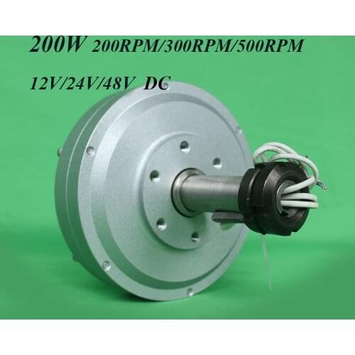 FLTXNY 200W 12V 24v 48v Coreless ac Rare Earth Permanent Magnet Generator Low RPM 200/300/500rpm 0.2kw