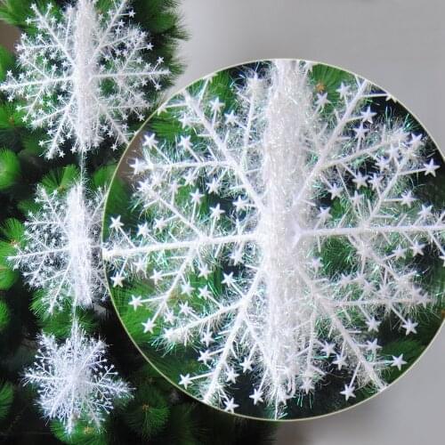 9Pcs/Lot 6-18cm Artificial Snowflake White PVC Snowflake Christmas Tree Ornaments Party Supplies Home Festival Decoration