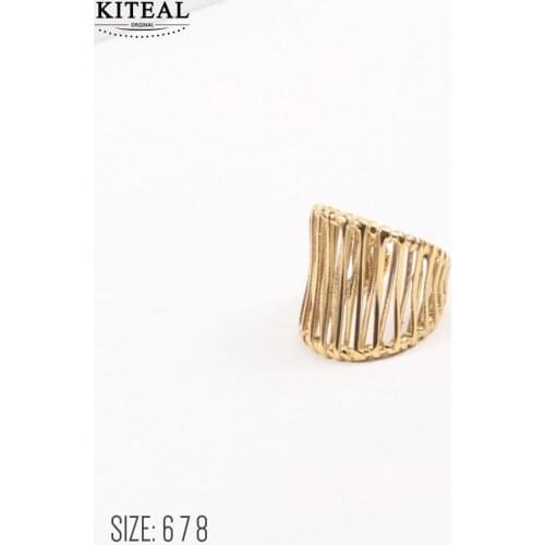 KITEAL Hot sale! Gold color size 6 7 8 finger Ring for female Cross weave prices in euros Charming Jewelry Accessories