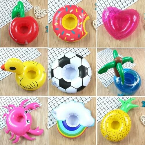 Summer Swimming Pool Cup Holders Luau Party Inflatable Candy Holders Floating Swim PVC Pool Float Inflatable Drink Holder DS19