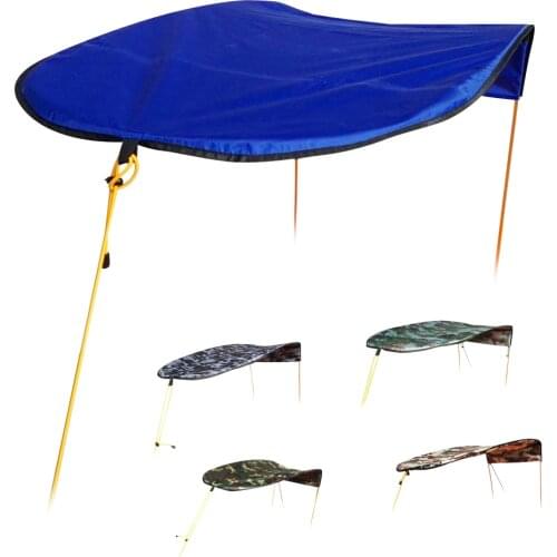 Outdoor 1-person Inflatable Boat Canoe Kayak Sun Shelter Awning Top Cover Sun Shade Blue for Camping Hiking Fishing Equipment