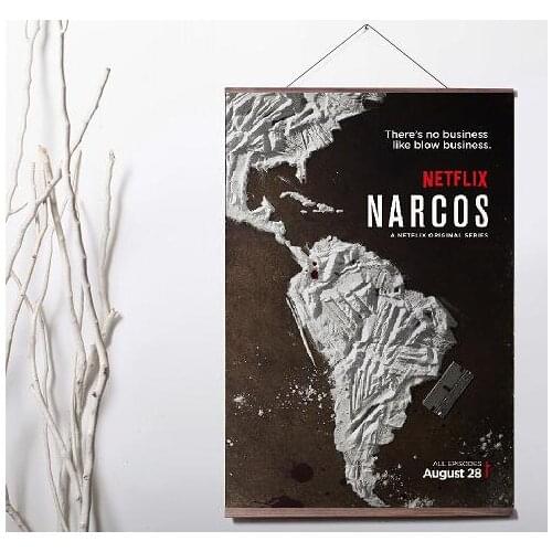 NARCOS TV Show Movie Art Canvas print poster painting with solid wood