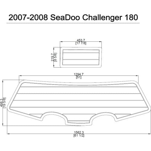 2007-2008 SeaDoo Challenger 180 Swim Platform Pad Boat EVA Teak Decking 1/4" 6mm