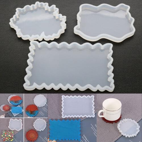 NOT AS LONG diy Crystal Epoxy Silicone Mold Irregular Coaster Pendant Making Mirror Silicone Creative Handmade Home Furnishing