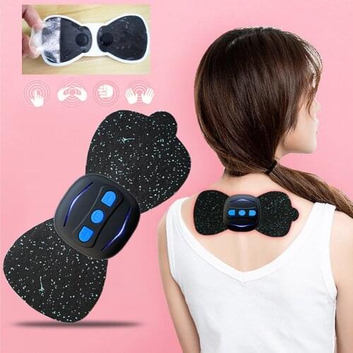 New Portable Mini Electric Neck Cervical Massager Stimulator Back Thigh Massager Pain Relief Massage Patch Intelligent Wireless
