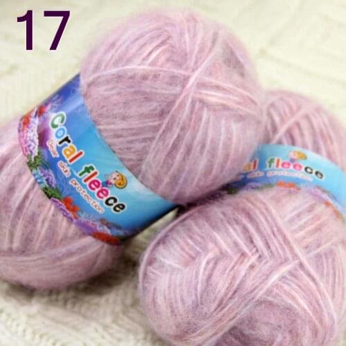 Batch 2 ballsx 50g new mohair cotton shawl sweater hat hand knitted crochet yarn Pink red 17