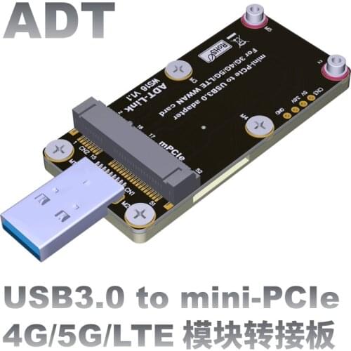 3.0-4.6V 3A/4A Mini-PCIe To USB3.0 Adapter Board For 3G/4G/5G/LTE WWAN Card With SIM Dual Card Slot mPCIE To USB 3.0 Riser Card