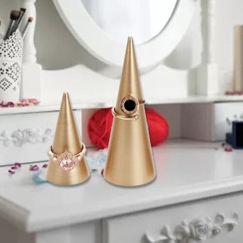 Jewelry Display Stand Organizer Finger Ring Storage Rack Metal Cone Rings Holder