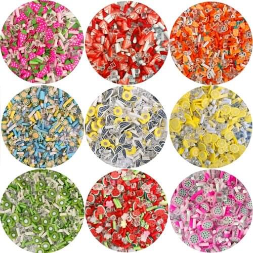100g Mixed Rhinestone Fruit Slices Polymer Hot Clay Sprinkles for Crafts DIY Tiny Cute plastic klei Accessories Nail Arts