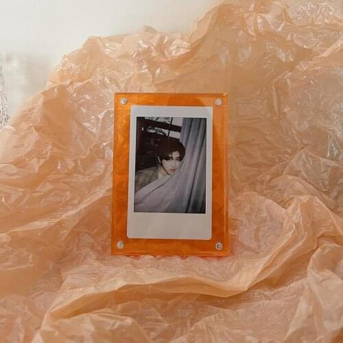 Transparent Acrylic Strong Magnetic Double-sided 3-inch Polaroid Photo Frame Promotional Display Stand Label Paper