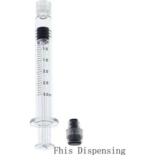 Gray Piston 3ml Luer Lock Syringe Reusable Pack of 2