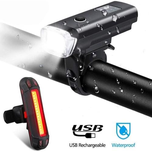 Bicycle Light LED Bike Super Bright Front Rear Lighting Set Lantern For Cycling Flashlight USB Rechargeable COB Lamp Accessories