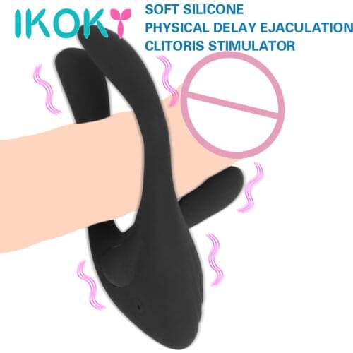 IKOKY 10 Mode G-spot Vibrator Sex Toys for Men Women Clitoris Stimulation Delay Ejaculation Sex Shop Nipple Massager Penis Rings