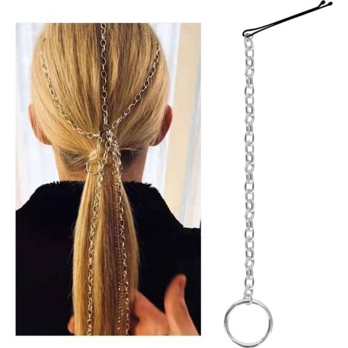 Simple Fashion Silver Color Jewelry Clip Hairpins Hair Chains Women Beautiful Plated Girls The Stars Hair Clips Bridal Headdress