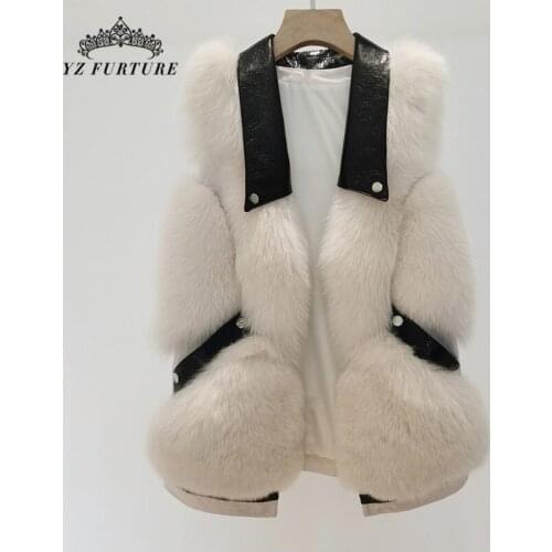 High Quality 2020 Real Fox Fur Vest Fashion Luxury Warm Winter Women Natural Fox Fur Jacket Female Outerwear Vest Ladies FV-068
