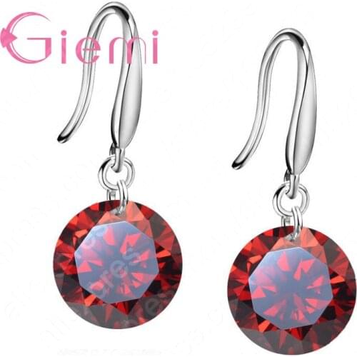 100% 925 Sterling Silver Simple Round Drop Earrings for Women Silver Small Earrings Fine Jewelry brincos Hot Sale