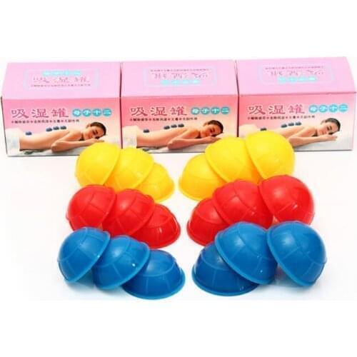 12 pcs Absorbent silicone acupuncture massage cup dehumidification cupping set