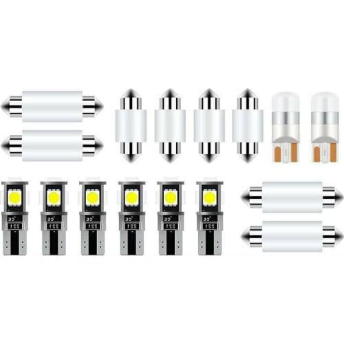 16 PCS for Ford F250 F350 1998-2017 White T10 3030SMD LED Bulbs License Plate Light 6000K Interior Lights Kit
