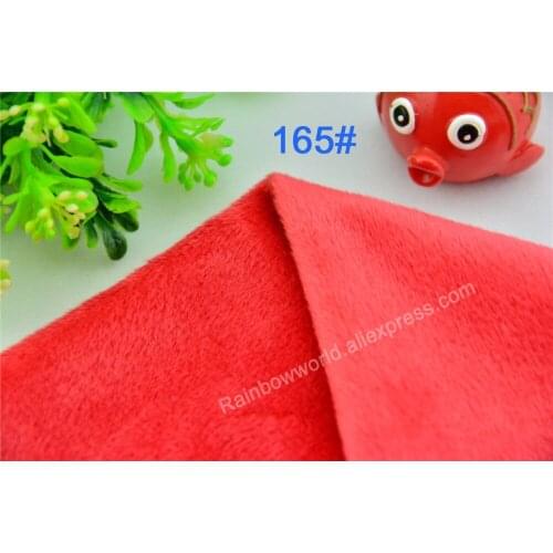 165# red Super soft velvet fabric microfiber brushed velboa hair height 2-3mm for DIY stuffed toy blanket pillows(10 pieces)
