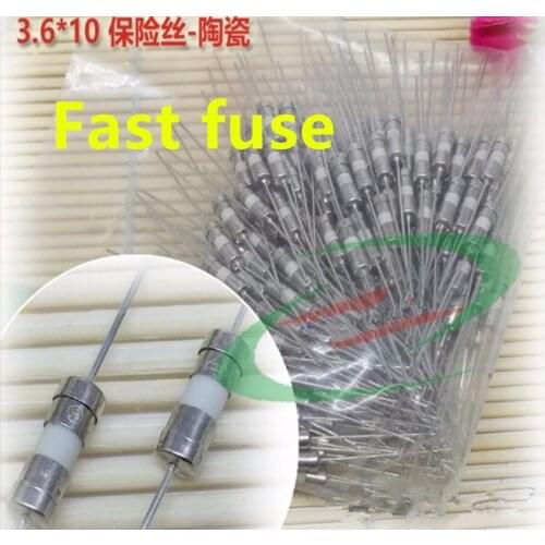 3.6*10 mm 100mA Fast fuse with lead ceramic 0.1A new and original 250V 200pcs/lot