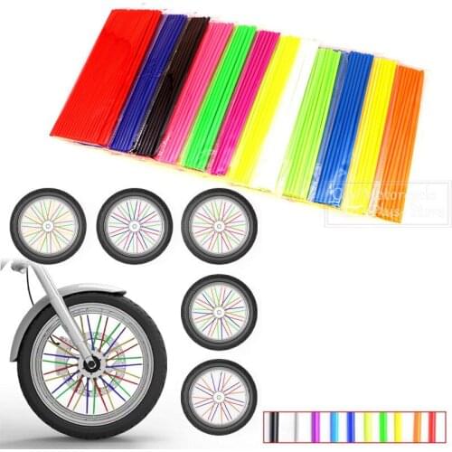 36pcs 17cm Motorcycle Wheel Spoked Protector Wraps Rims Skin Trim Covers Pipe For Motocross Bicycle Bike Wheel Spoke Wraps