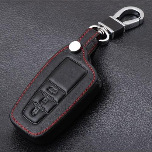 Genuine Leather Car Key Cover Case for Toyota Camry Prado 2017 2018 CHR Prius Corolla RAV4 Remote Key Shell Case Styling