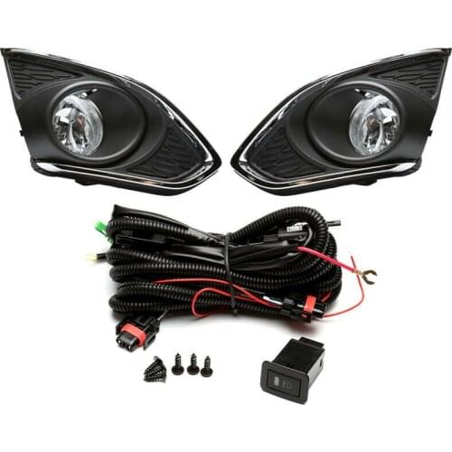 For Chevrolet Chevy Spark 2013-2015 2PCS Car Chrome Driving Lamp Front Fog Light Assembly With Wires Harness Switch