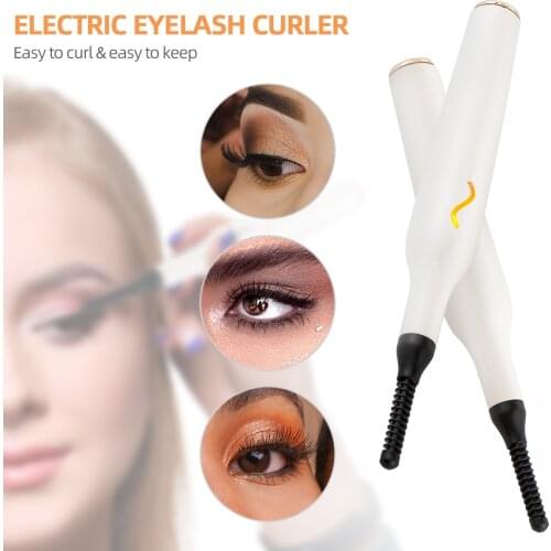 Electric Eyelash Curler Heated Makeup Eyelashes USB Rechargeable Quick Heating Long-Lasting Natural Curl Eye Make-Up Tool