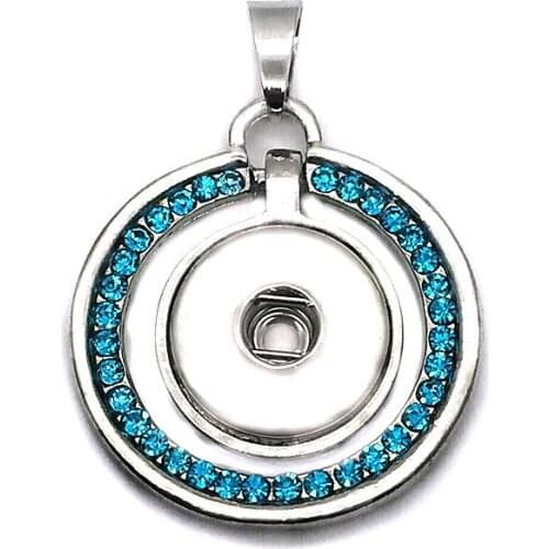 Hot Sale 130 Rhinestone 18mm Snap Button Necklace Pendant Necklace Interchangeable Charm jewelry For Women gift