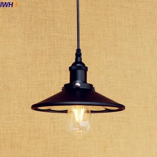 IWHD Black Retro Vintage Lamp LED Pendant Light Edison Bar Coffee Loft Industrial Pedant Lighting Fixtures Suspenison Luminaire