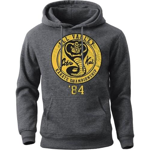 Cobra Kai All Valley Karate Championship Hoodie Men Sudaderas Hombre Man Hoodies Pullovers Harajuku Hooded Sweatshirts Crewneck