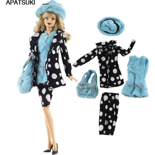 Fashion Doll Clothes Set For Barbie Doll Outfits Hat Coat Vest Shorts Handbag 1/6 Doll Accessories For Barbie Doll Clothes