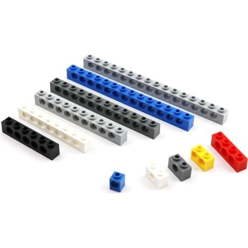 MOC Building Blocks Brick Technical Brick with Holes 3701 3702 3703 Assembles Particles Educational Toys for Children Kids