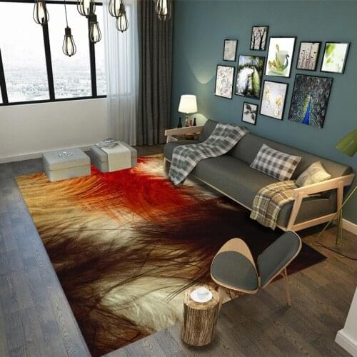 Feather pattern carpet Square Anti-Skid Area Floor Mat 3D Rug Non-slip Mat Dining Room Living Room Soft Bedroom Carpet