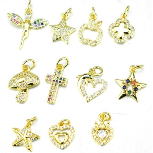 Crown small jewelry handmade, high heels pendant necklace, suitable for jewelry products, cubic zirconia flower-shaped ornaments