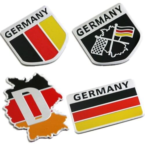 2X Metal 3D Germany German Flag Badge Emblem Deutsch Car Sticker Decal Grille Bumper Window Body Decoration for Benz VW Audi