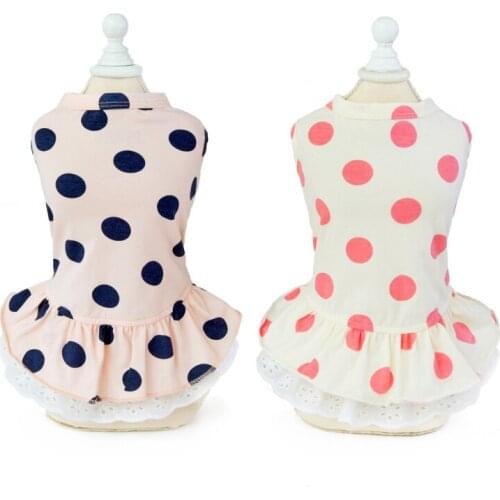 Cute Dots Dog Dress Vest Skirt Summer Pet Clothing Small Dog Clothes Yorkshire Bichon Frise Poodle Pomeranian Puppy Outfits