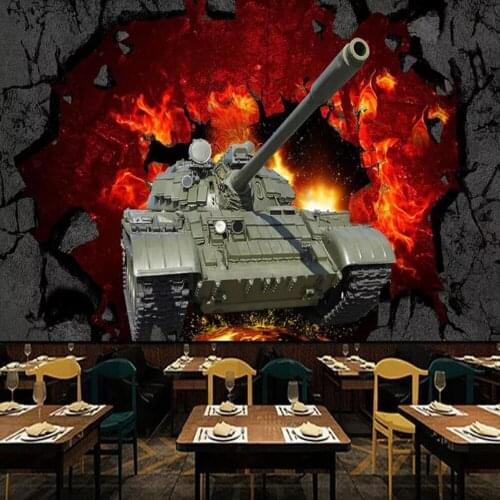 Milofi custom 3D wallpaper mural 3D tank through wall background wall decoration wallpaper mural