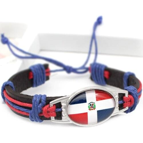 Fashion Dominican Republic National Flag Bracelet National Flag Charm Bracelet Best Gift For Patriots & Tourists Survival Brace