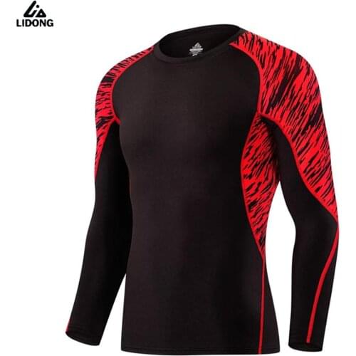 2019 Men Running Fitness Tights Compressed Shirts Sportswears Long Sleeve Breathable Quick-drying Basketball Base Layer Jerseys